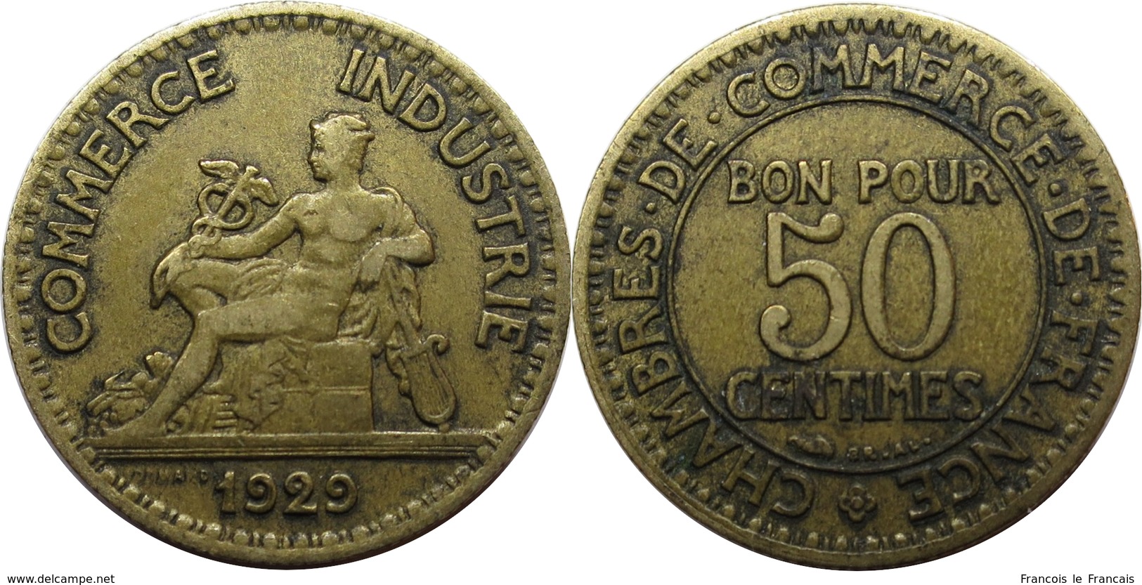 France - Troisième République - 50 Centimes 1929 Chambres De Commerce - Autres & Non Classés