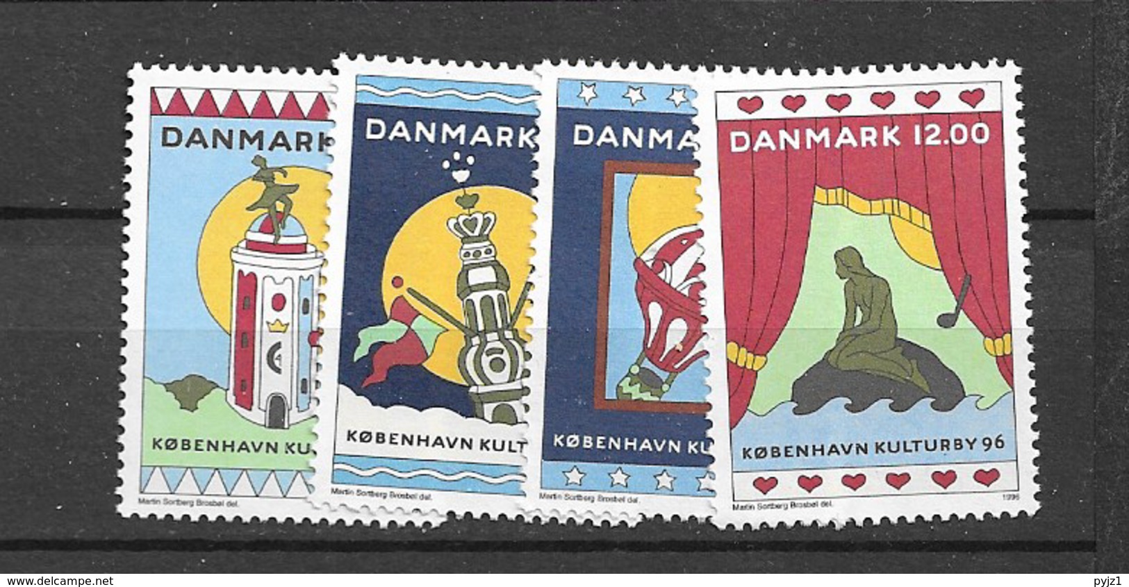 1996 MNH Danmark, Michel 1116-19 Postfris** - Ungebraucht