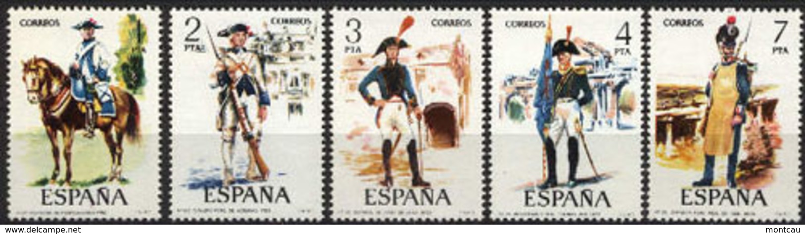 Spain 1975 - Uniformes G5 Ed 2277-81 (**) Mi 2169-2173 - Ungebraucht