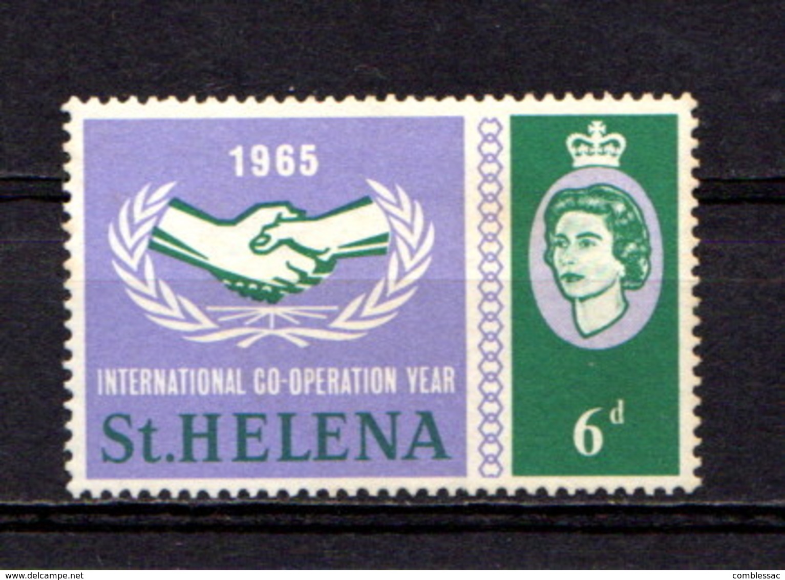 SAINT  HELENA    1965    I C Y  6d  Green  And  Lavender    MN - Saint Helena Island