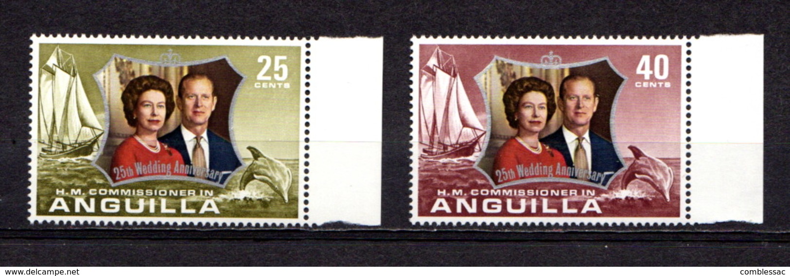 ANGUILLA    1972    Royal  Silver  Wedding    Set  Of  2    MNH - Anguilla (1968-...)