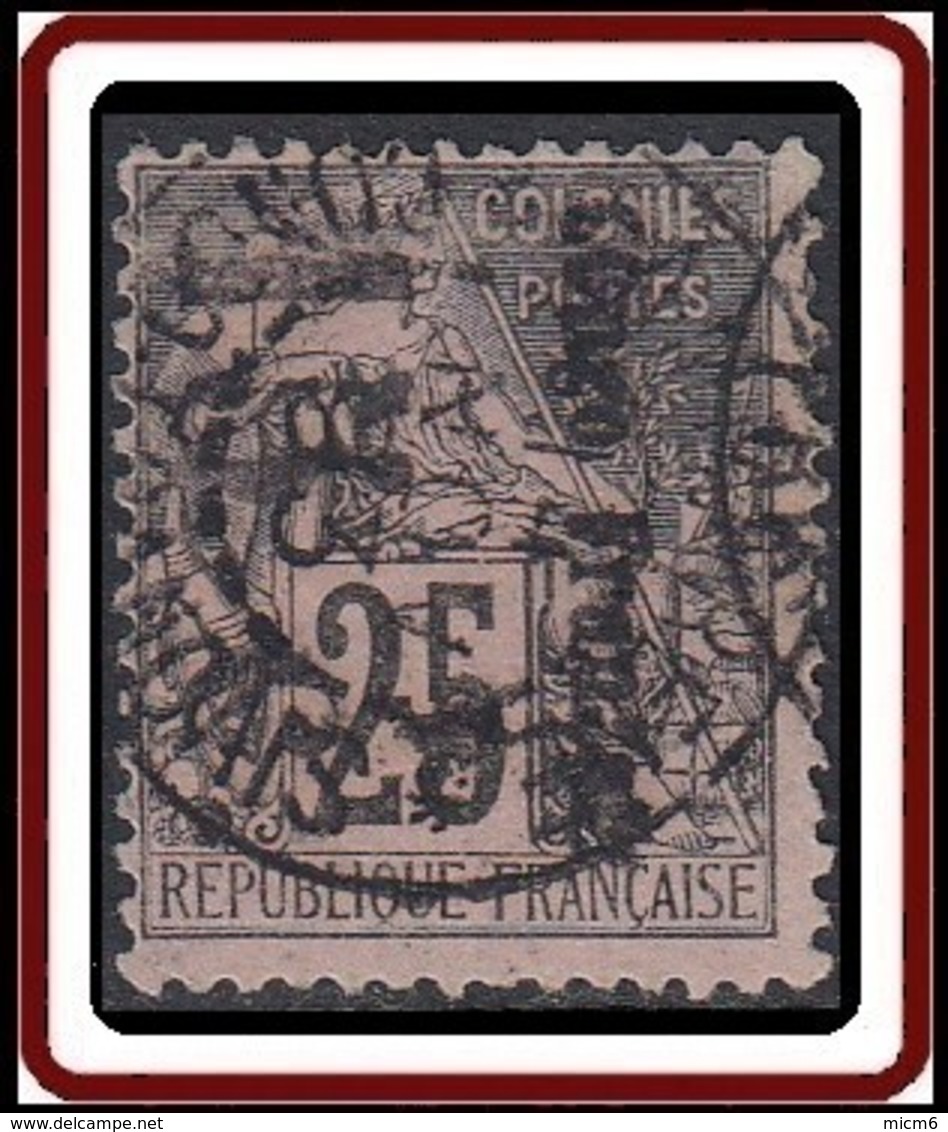 Congo Français 1891-1892 - N° 07b (YT) N° 7 II (AM) Oblitéré De Lambarene. Surcharge Verticale De Haut En Bas. - Gebraucht