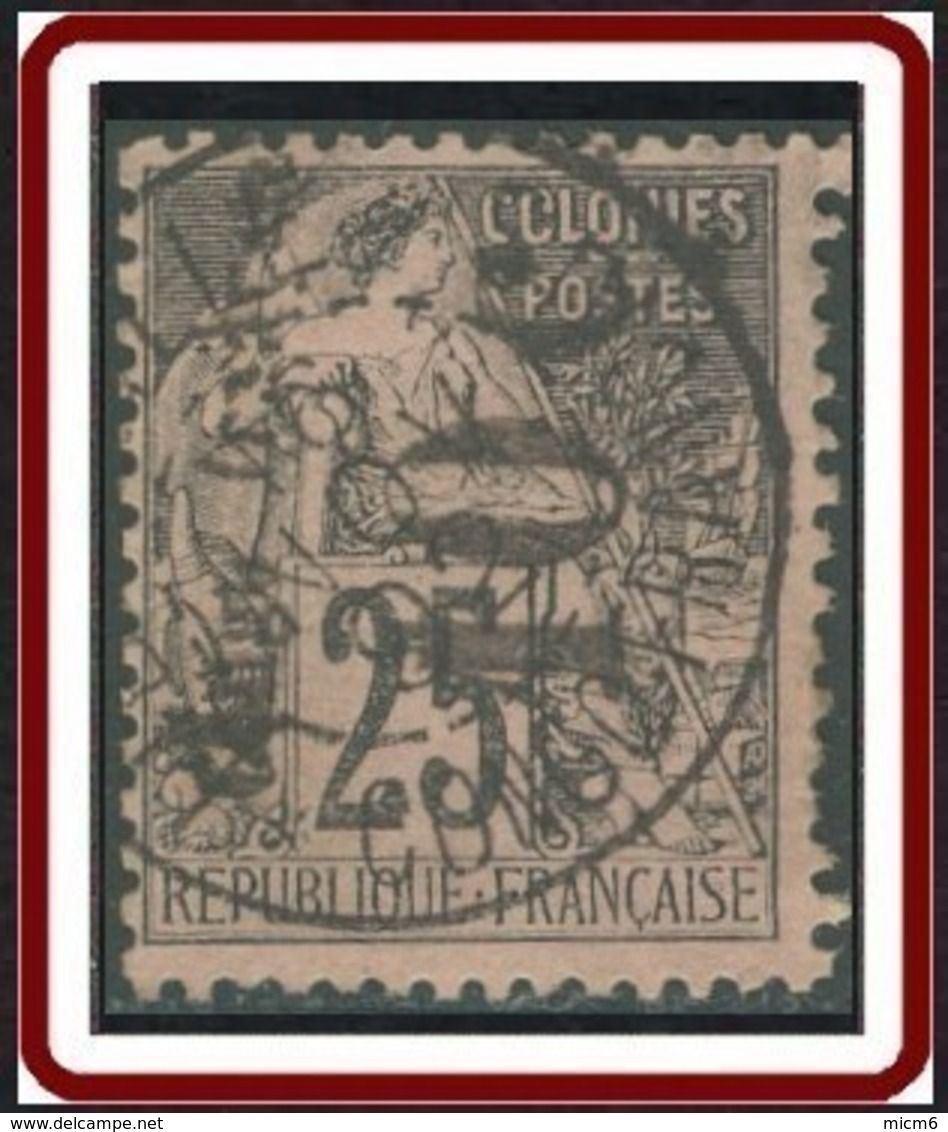 Congo Français 1891-1892 - N° 05b (YT) N° 6a (AM) Oblitéré. Surcharge Verticale De Bas En Haut. - Gebraucht