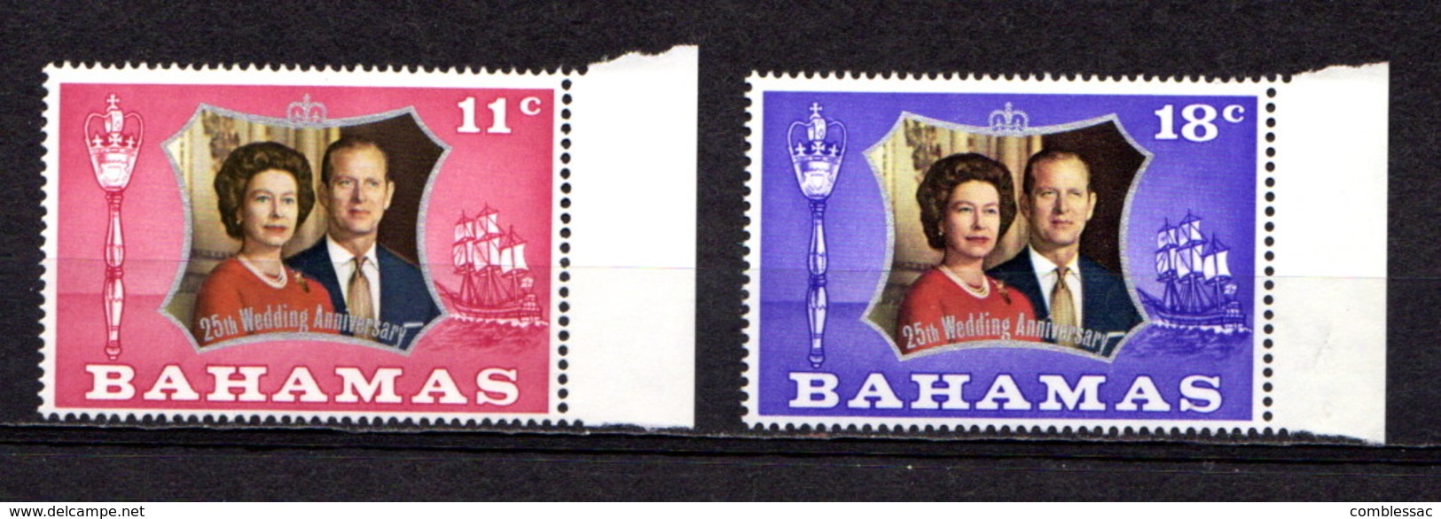 BAHAMAS    1972    Royal  Silver  Wedding    Set  Of  2    MNH - 1963-1973 Ministerial Government