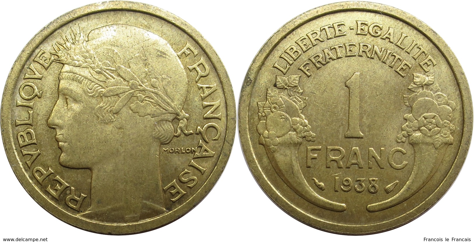 France - Troisième République - 1 Franc 1938 Morlon - Other & Unclassified