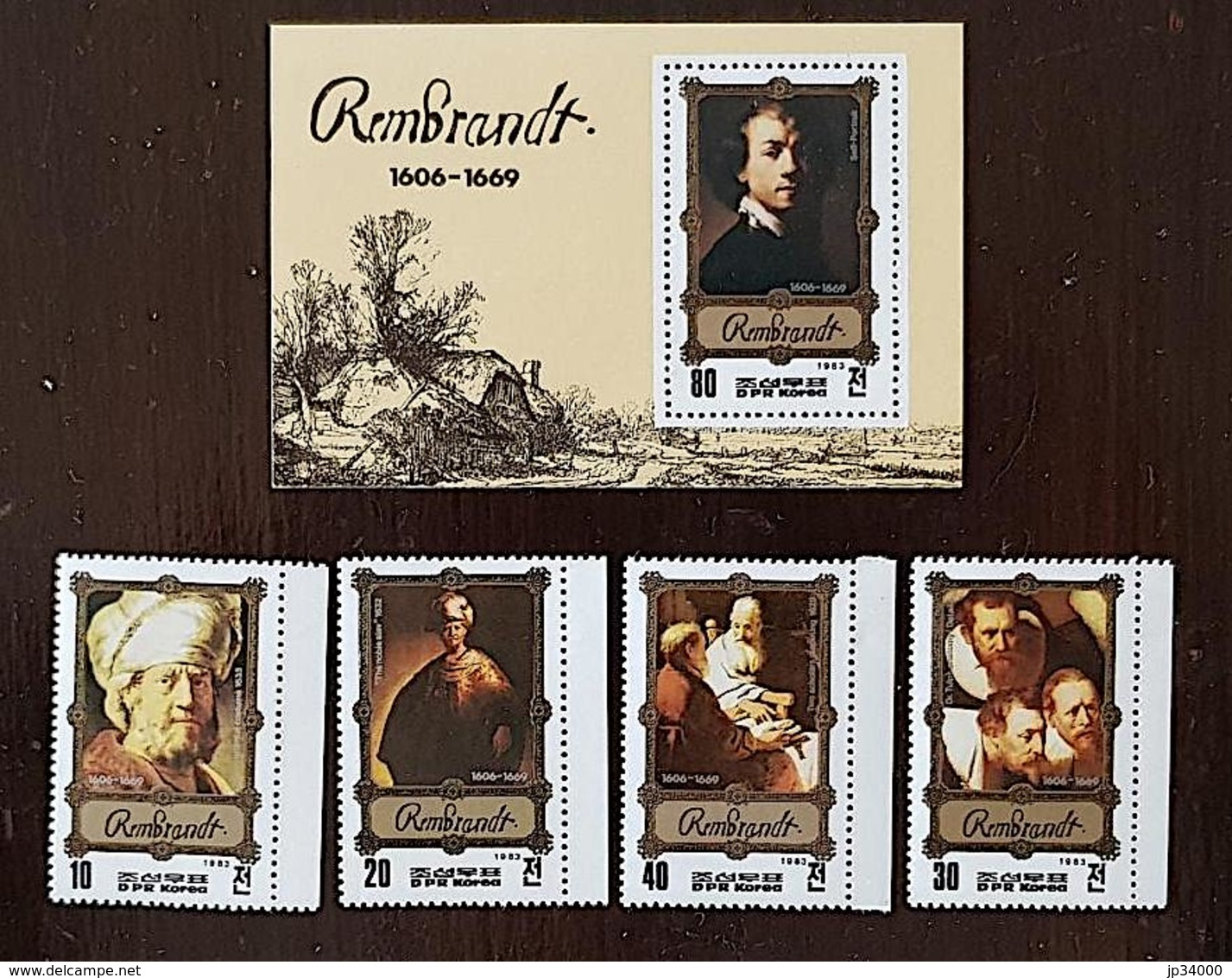 COREE DU NORD, Peinture, Painting, Rembrandt, Yvert N° 1741+BF, ** MNH - Rembrandt