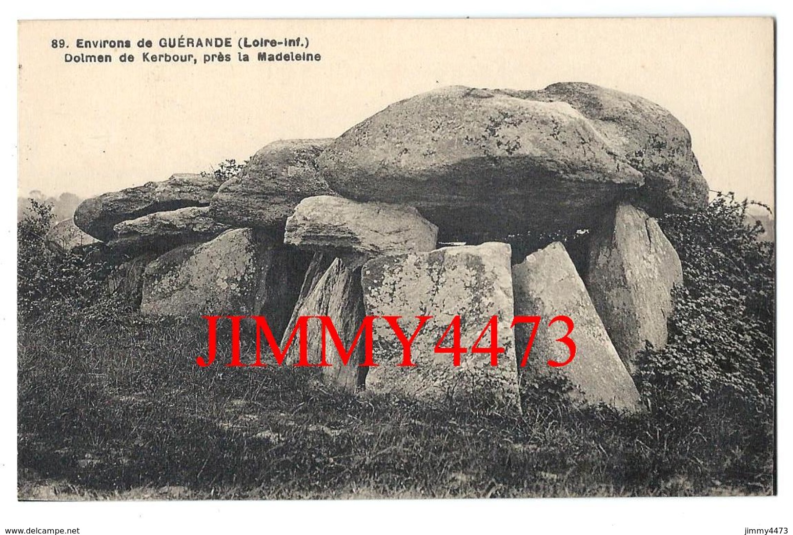 CPA - Dolmen De Kerbour Près De La Madeleine Environs De GUERANDE 44 Loire Inf. - Edit. F. Chapeau N° 89 - Recto-Verso - Dolmen & Menhirs