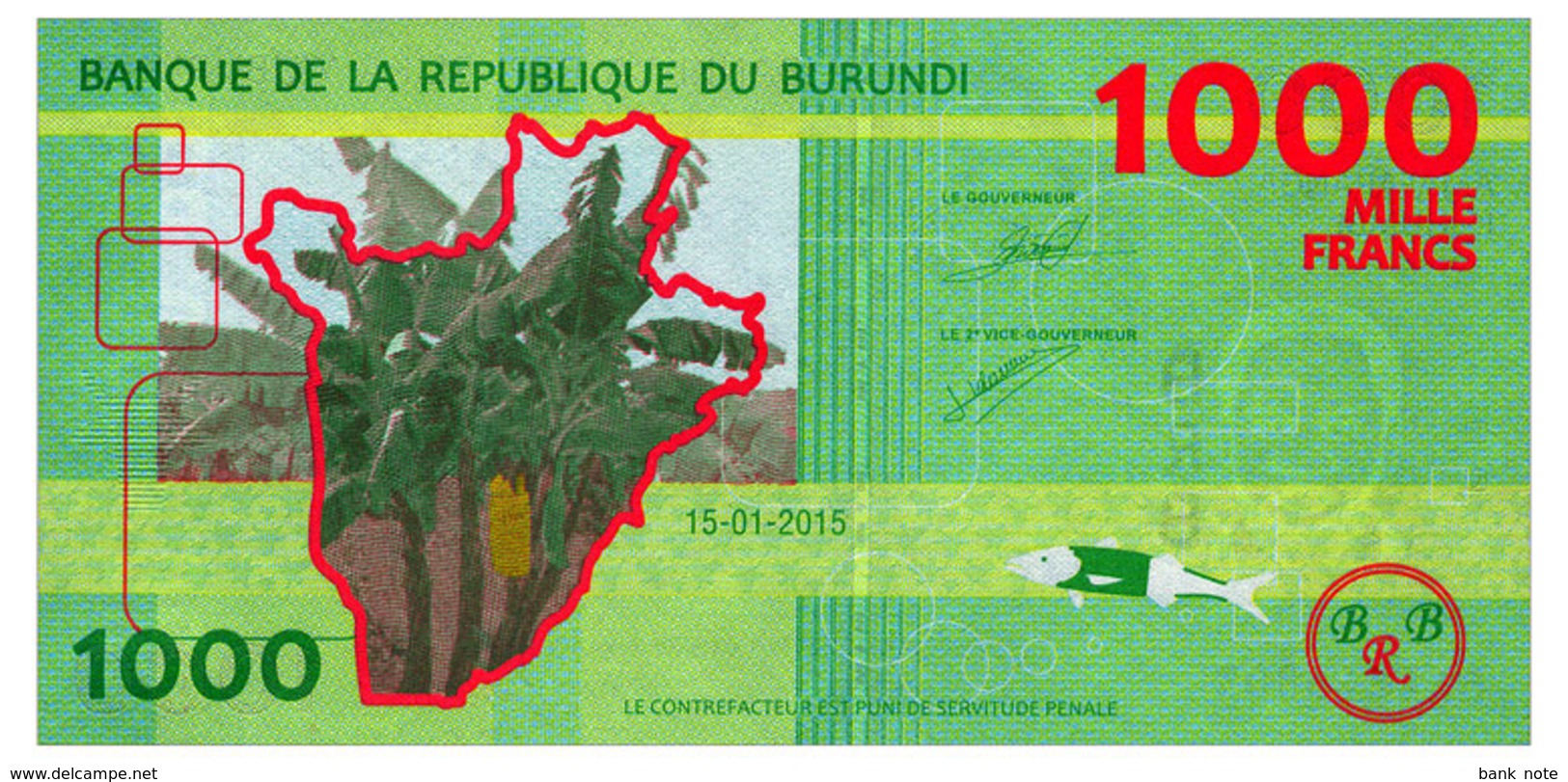 BURUNDI 1000 FRANCS 2015 Pick 51 Unc - Burundi