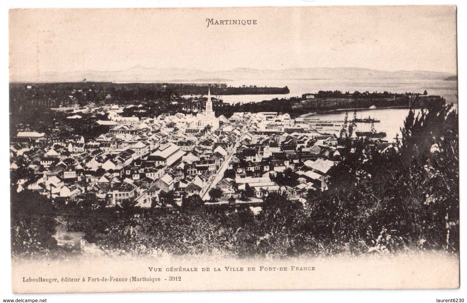 Martinique - Vue Générale De La Ville De Fort-de-France - édit. Leboullanger 3912 + Verso - Fort De France