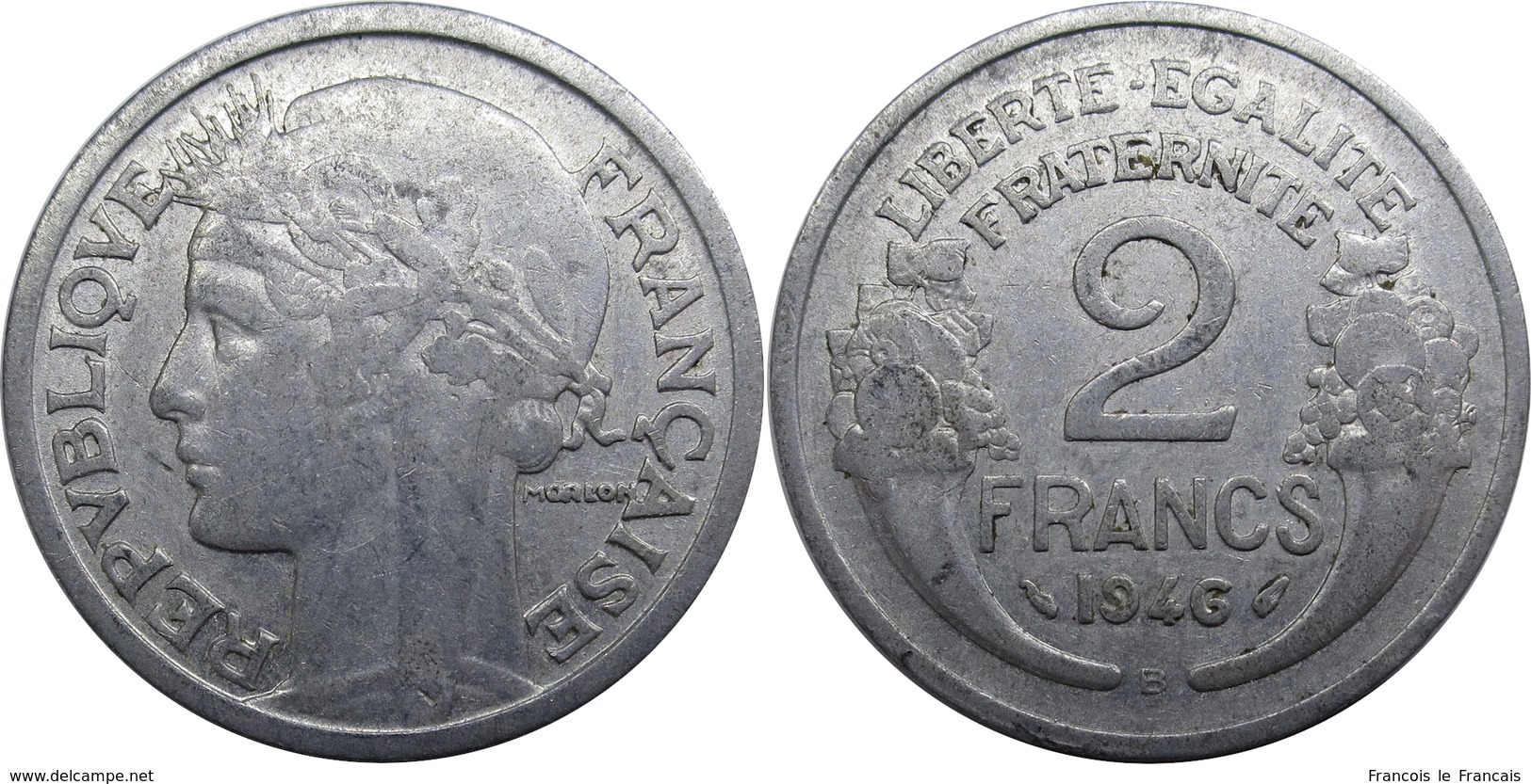 France - GPRF - 2 Francs 1946 B Morlon Aluminium - Autres & Non Classés