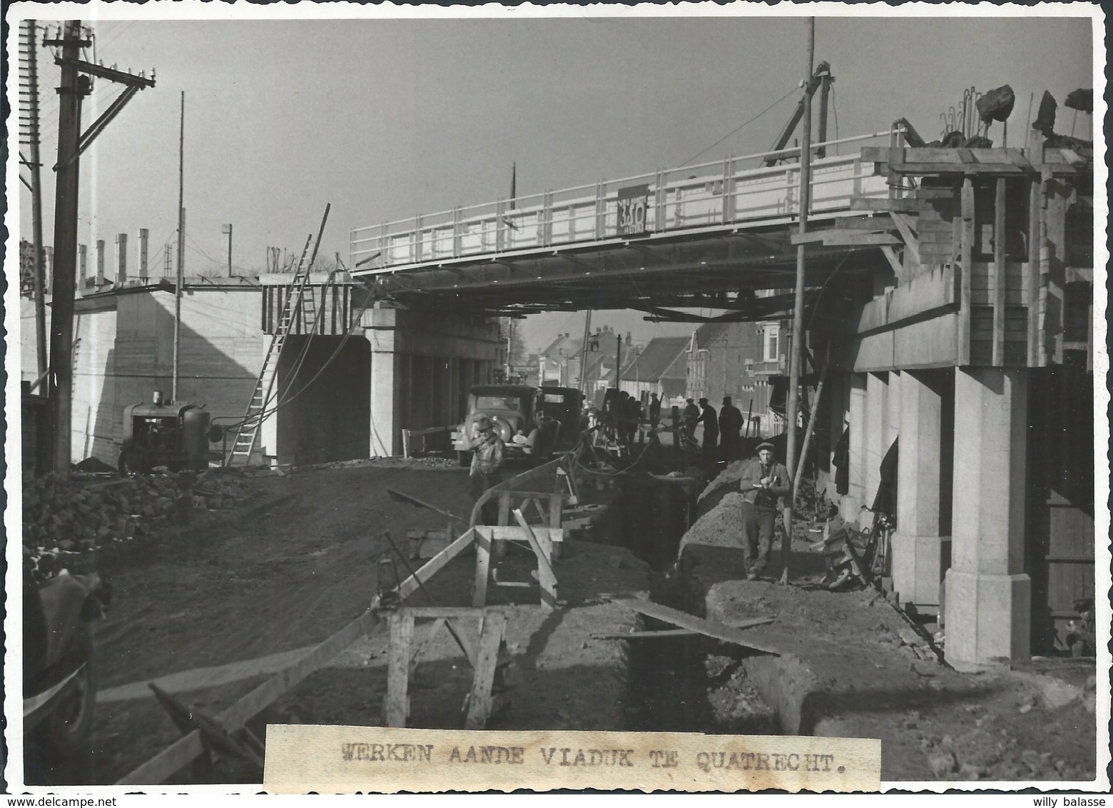 Photo  1938 Travaux Viaduc De QUATRECHT 18 X 13 Cm - Wetteren