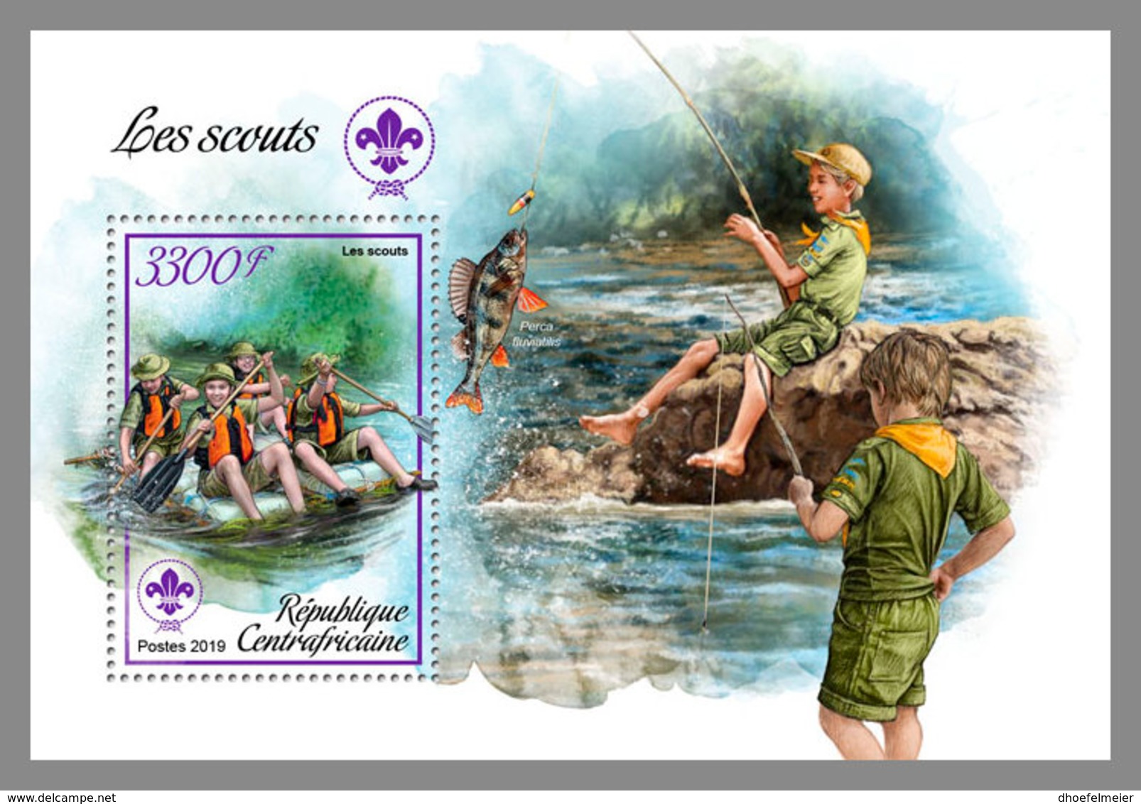 CENTRAL AFRICA 2019 MNH Scouts Pfadfinder S/S - OFFICIAL ISSUE - DH1906 - Neufs