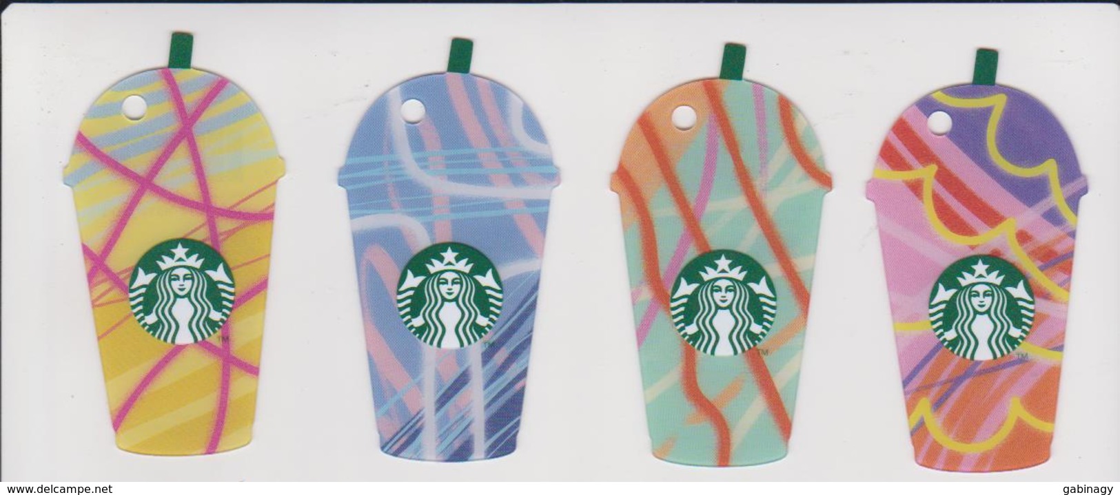 GIFT CARD - STARBUCKS - GREECE - 6151 - ICED FRAPPUCINO MINI SET OF 4 CARDS - Gift Cards