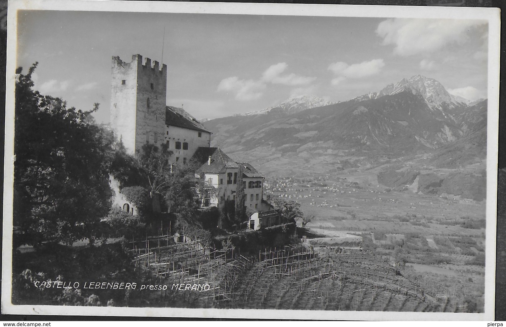 CASTELLO LEBENBERG PRESSO MERANO - FOTOEDIZIONE STRICKER 1926 - FORMATO PICCOLO - VIAGGIATA DA BEZZECCA 1930 - Castelli