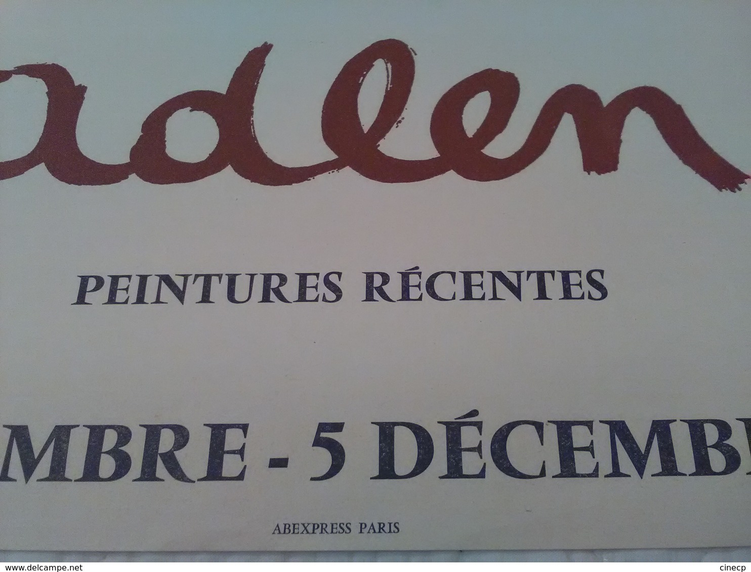 AFFICHE ANCIENNE ORIGINALE LITHOGRAPHIE EXPOSITION ADLEN 1970 Galerie Benezit Paris 8è - Affiches