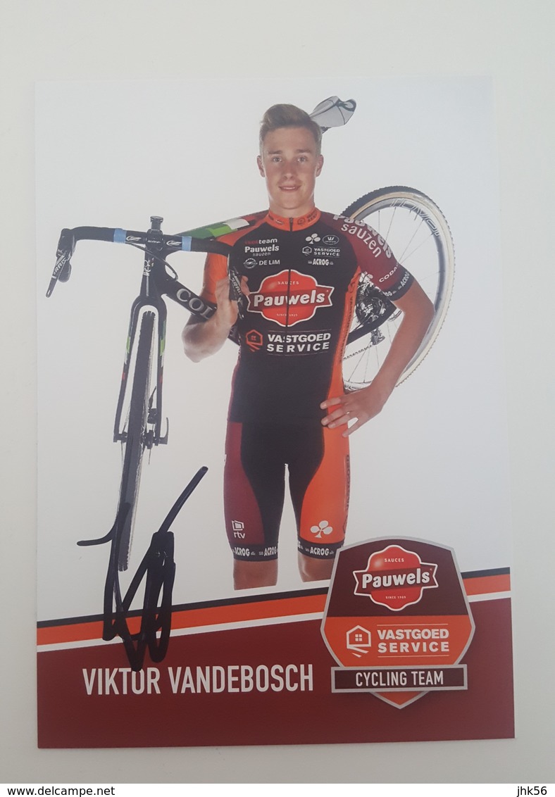 Cp Carte 2018 2019 Viktor Vandebosch Pauwels Sauzen Signé Cyclisme Cycling - Cyclisme