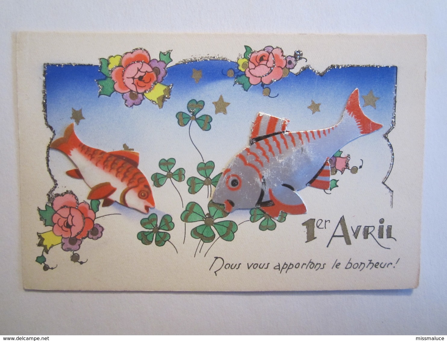 Fêtes 1 Er Avril Poisson Collage Nous Vous Apportons Le Bonheur - 1er Avril - Poisson D'avril