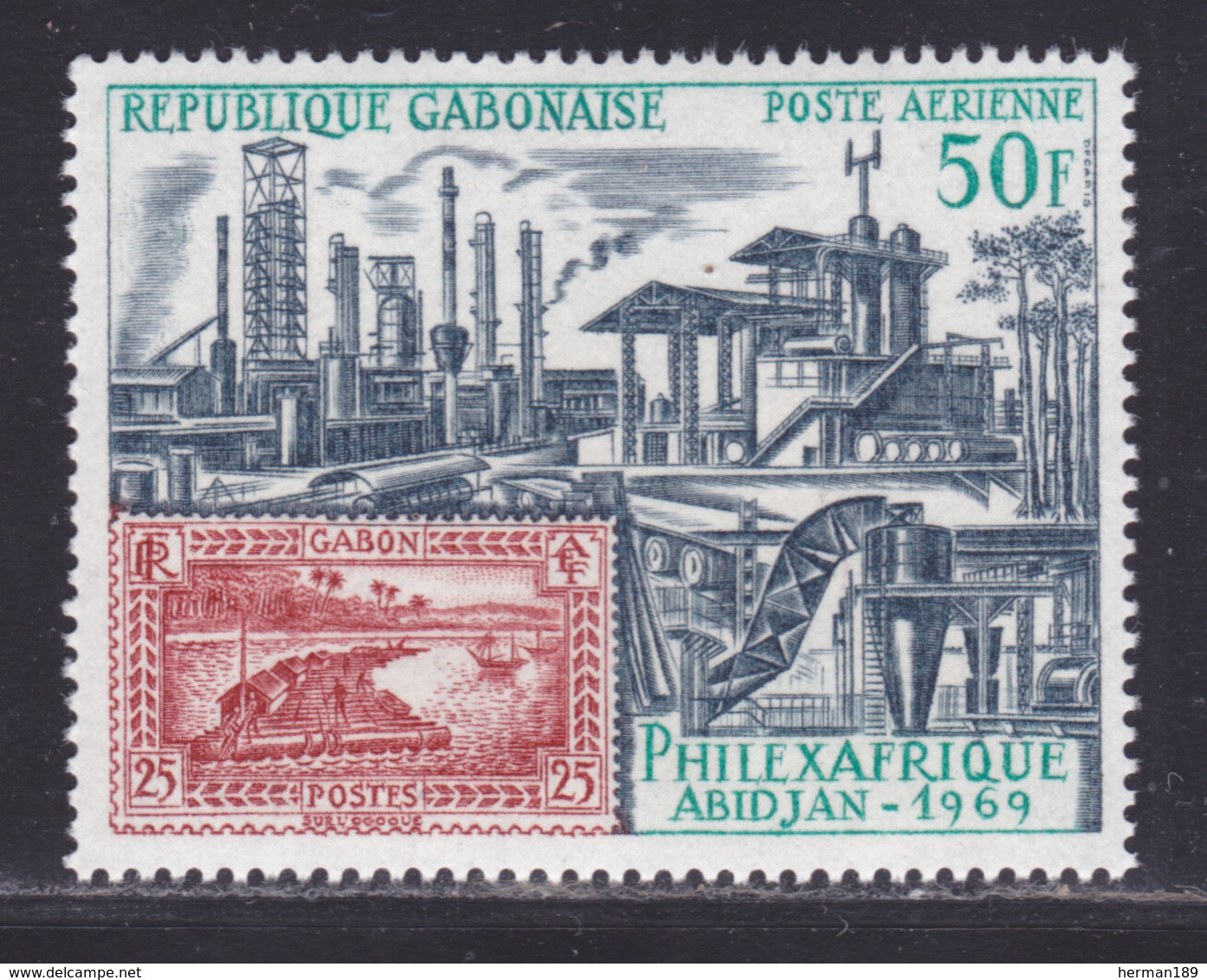 GABON AERIENS N°   84 ** MNH Neuf Sans Charnière, TB (D8580) Exposition Philexafrique à Abidjan - 1969 - Gabon (1960-...)