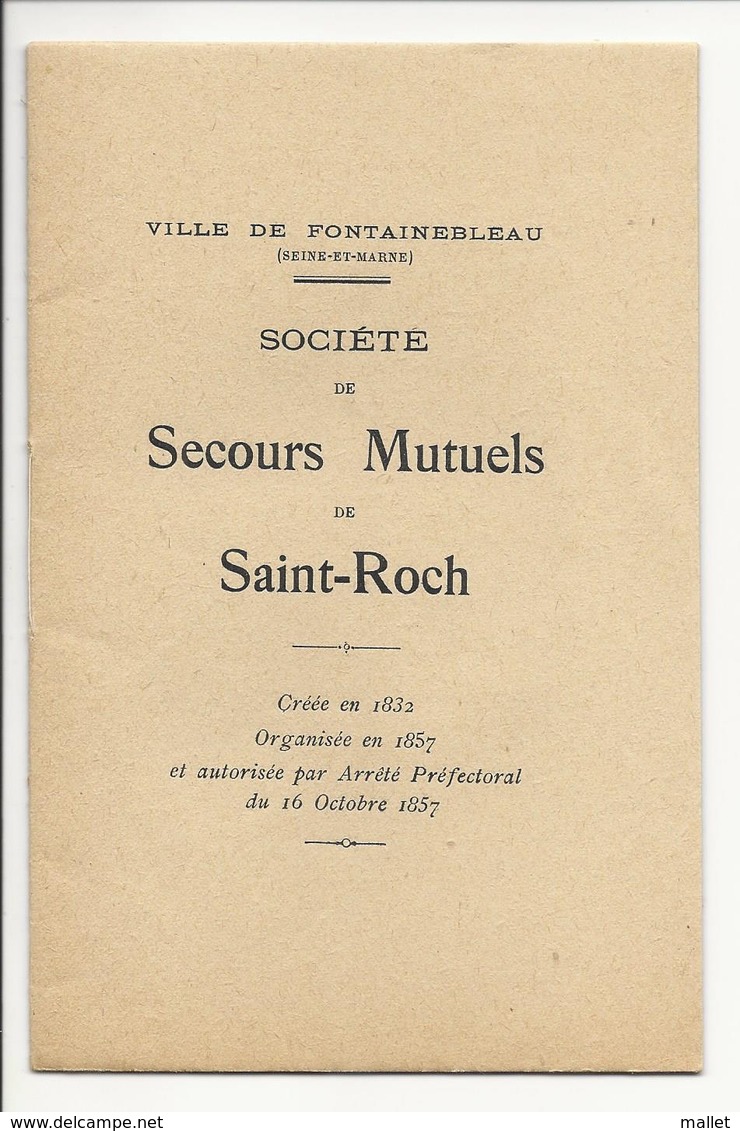Société De Secours Mutuels De Saint-Roch - Fontainebleau - Conseil D'Administration 1928 (doc De 16 Pages) - Documents Historiques