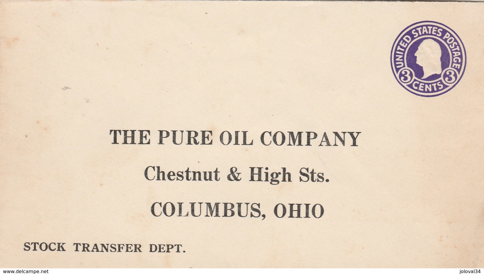 USA Lettre Entier Postal  Neuf Repiquage The Pure Oil Company Chestnut & Hight Sts COLUMBUS Ohio - 1901-20