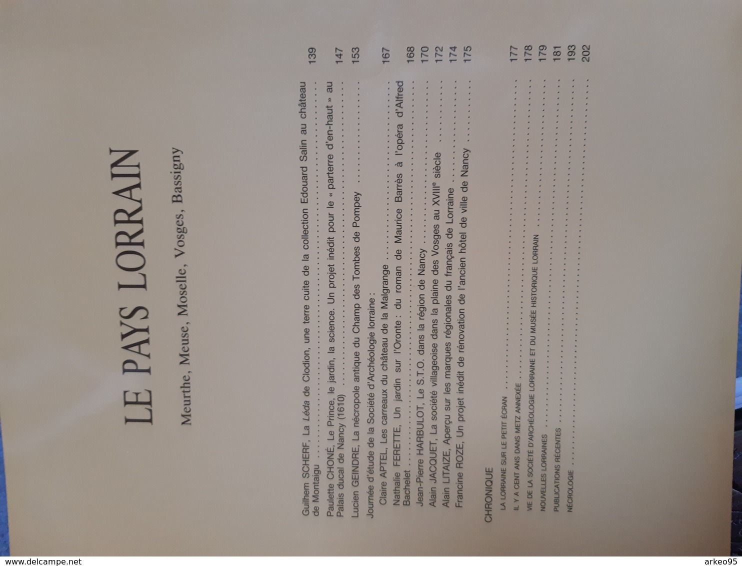 Revue Le Pays Lorrain, Journal De La Société D'archéologie Lorraine Et Du Musée Historique Lorrain, 1993 - Lorraine - Vosges