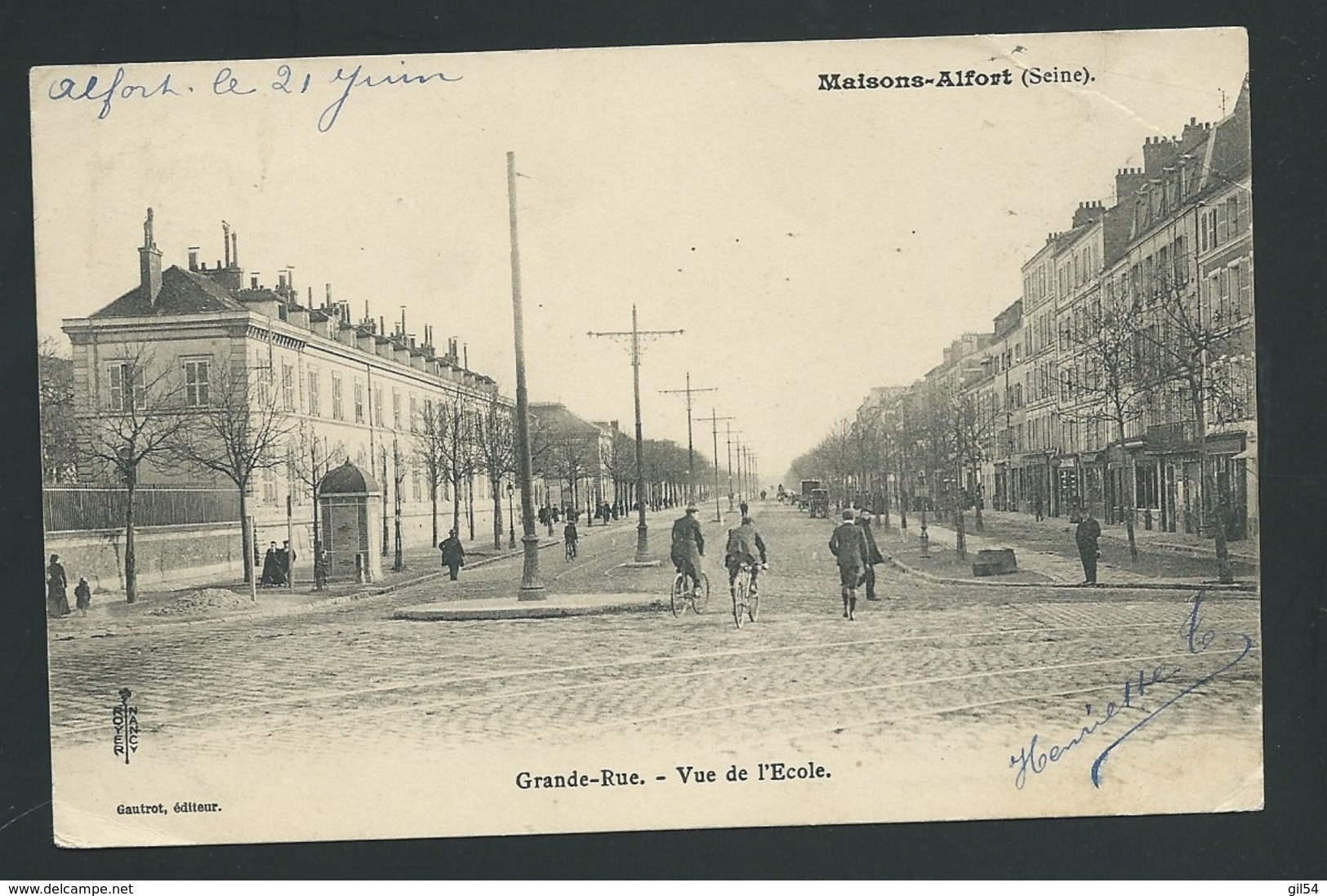 MAISONS ALFORT : Grande Rue - Vue De L'Ecole  ( Plis Dans Un Angle )  Gam95 - Maisons Alfort