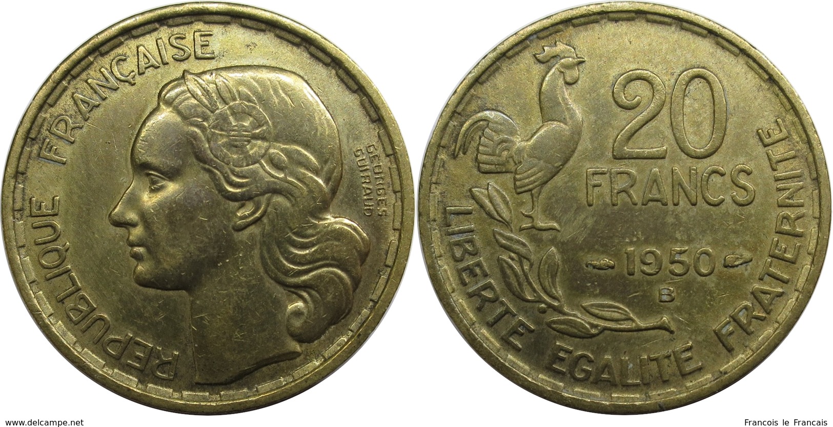 France - Quatrième République - 20 Francs 1950 B 3 Plumes Georges Guiraud - Autres & Non Classés