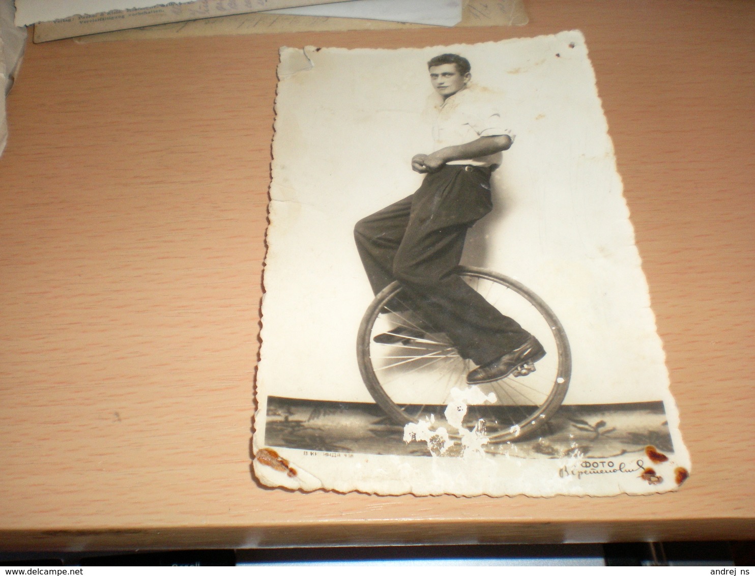 Old Bicycle Velociped Old Photo Postcards Foto Krusedolac - Altri & Non Classificati