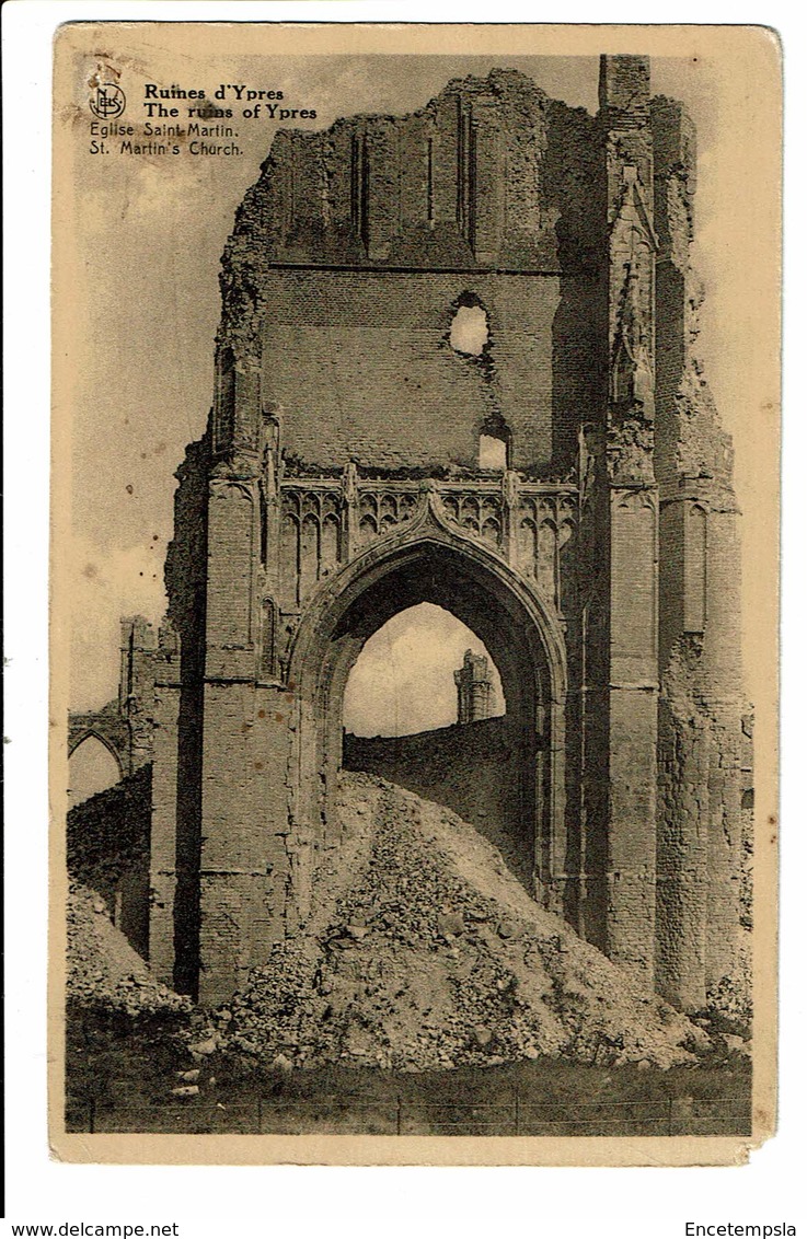 CPA - Carte Postale -Belgique-Ieper - Ruines De L'Eglise St Martin -  VM657 - Ieper