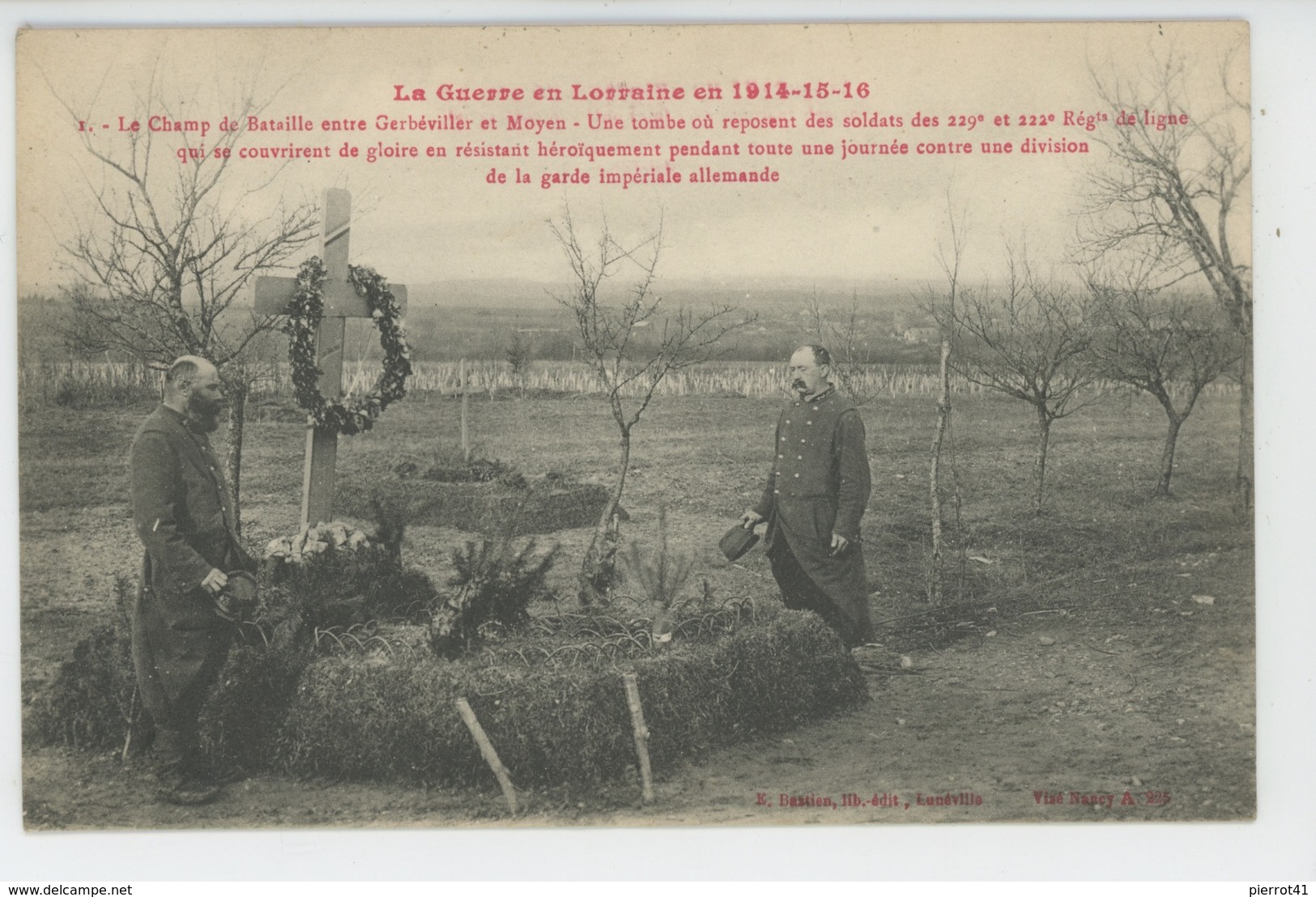 GUERRE 1914-18 - Le Champ De Bataille Entre GERBEVILLER Et MOYEN - Une Tombe Où Reposent Les Soldats Des 229ème Et 222èm - War 1914-18