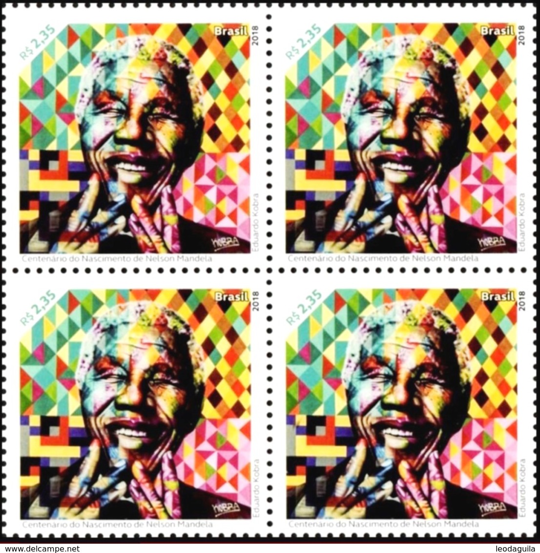 BRAZIL 2018  -  NELSON MANDELA - BIRTH CENTENARY   - Blk Of 4   MINT - Unused Stamps