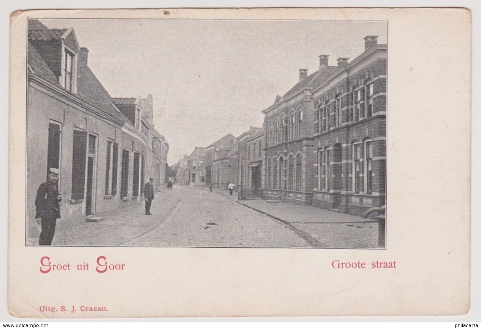 Goor - Groote Straat Met Volk - Zeer Oud - Goor