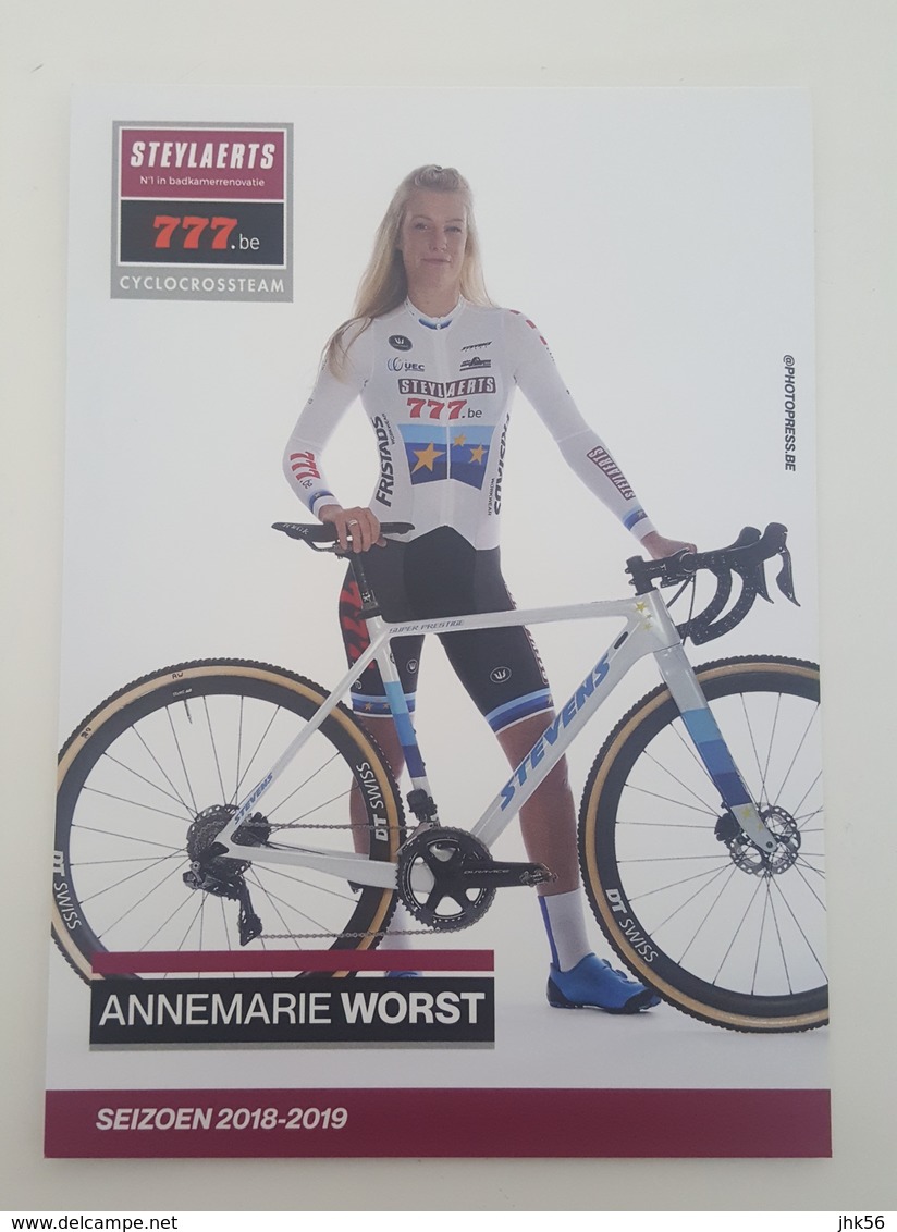 Cp Carte 2018 2019 Annemarie Worst Cyclo Cross Signé Cyclisme Cycling - Cyclisme