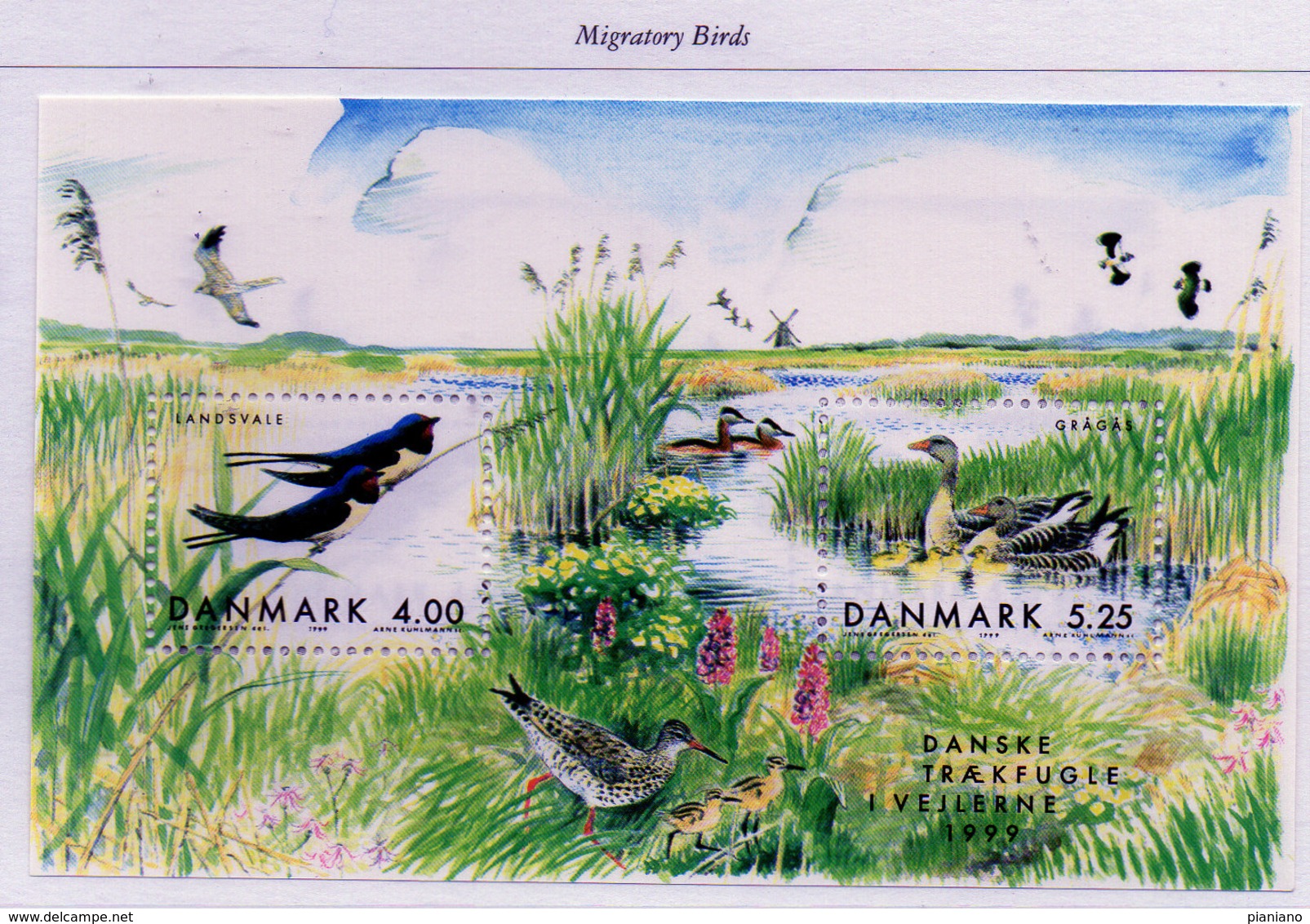 PIA - DANIMARCA -1999 : Fauna - Uccelli Migratori  - (Yv  Bf 14 ) - Nuovi