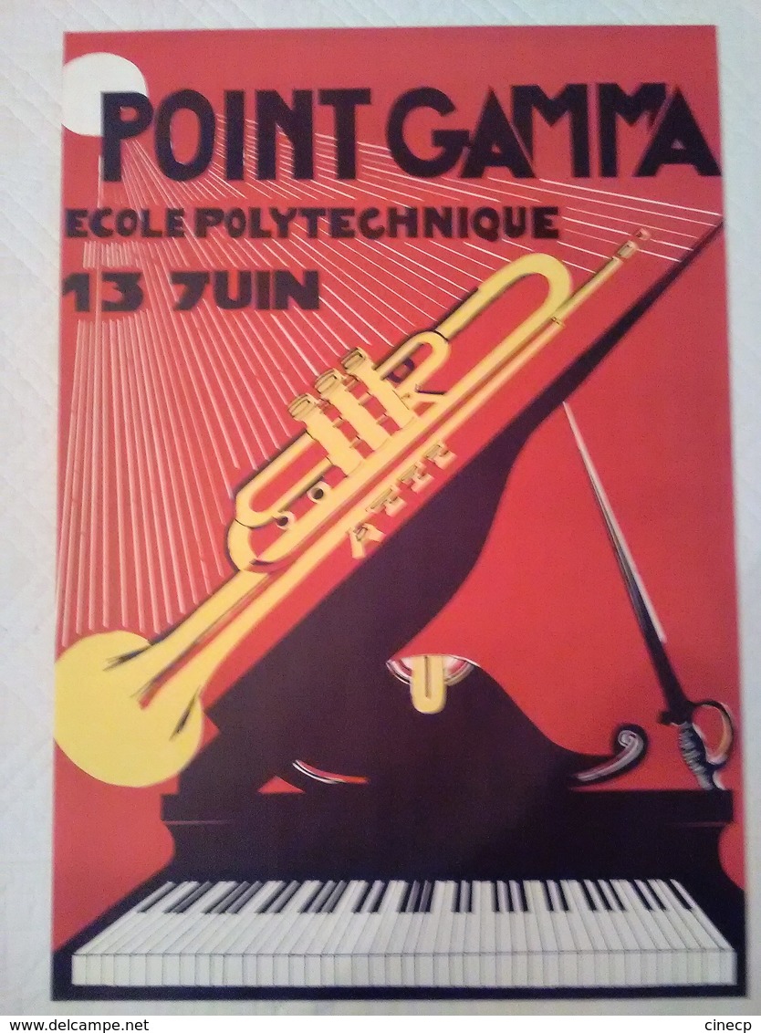 SUPERBE AFFICHE ANCIENNE ORIGINALE GALA ECOLE POLYTECHNIQUE POINT GAMMA JAZZ MUSIQUE Bicorne Et épée Tangente Bal De L'X - Affiches