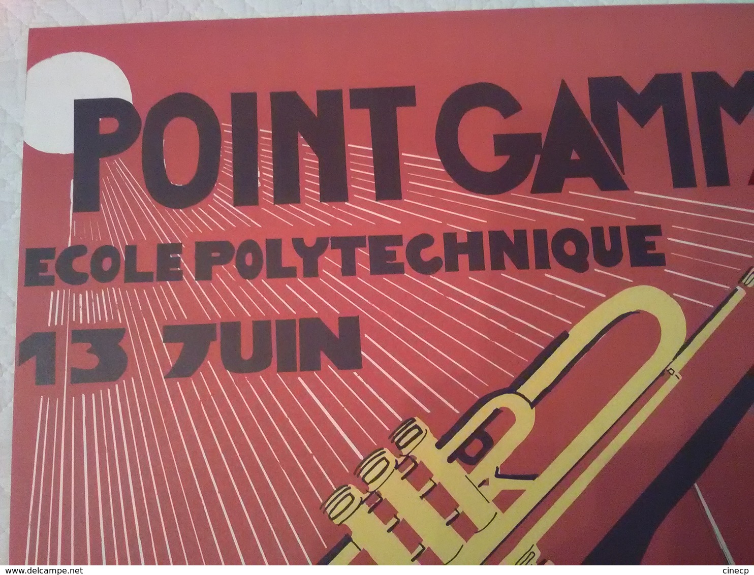 SUPERBE AFFICHE ANCIENNE ORIGINALE GALA ECOLE POLYTECHNIQUE POINT GAMMA JAZZ MUSIQUE Bicorne Et épée Tangente Bal De L'X - Affiches