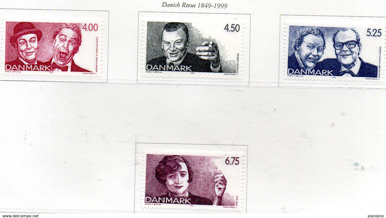 PIA - DANIMARCA  -  1999  : 150° Anniversario Della Prima Rivista Artistica Danese - Attori    (YV  1218-21 ) - Unused Stamps