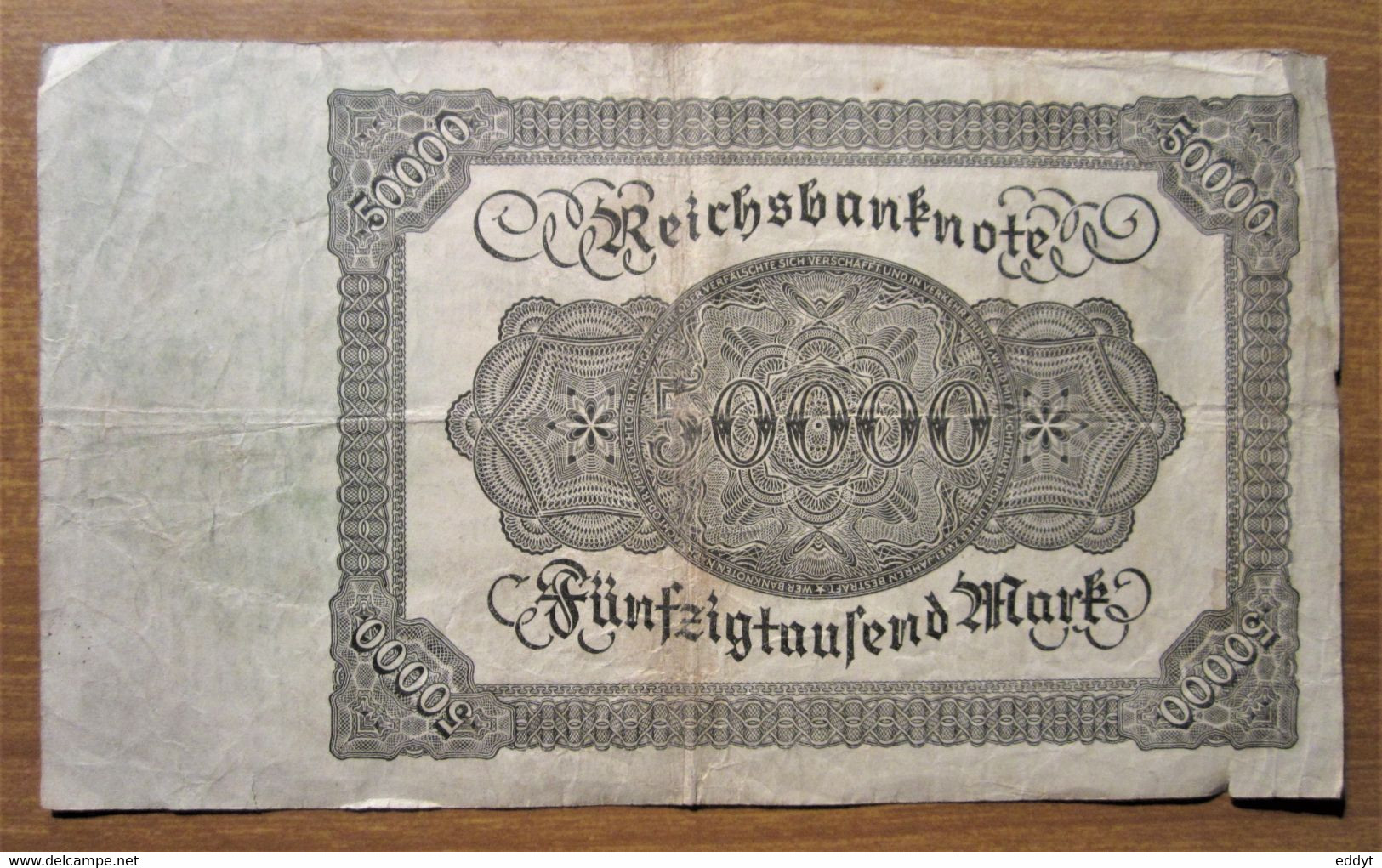 N° 1 / Billet, Allemagne, 50.000 Mark  -  Ft: 19 X 11 Cm - 1922, - 500000 Mark