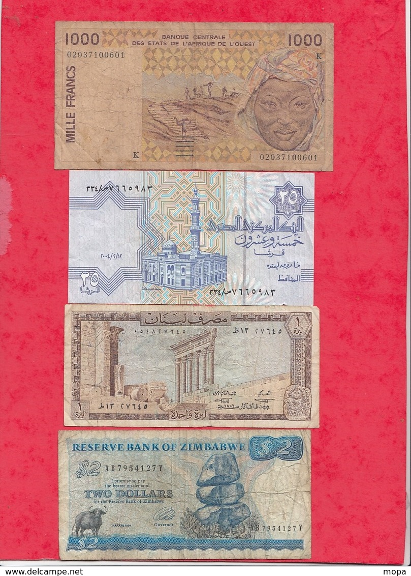 Autres-Afrique 8 Billets  2 En UNC 2 Dans L 'état  1  état Moyen Et 3 Usagés   Lot N °13 - Autres - Afrique