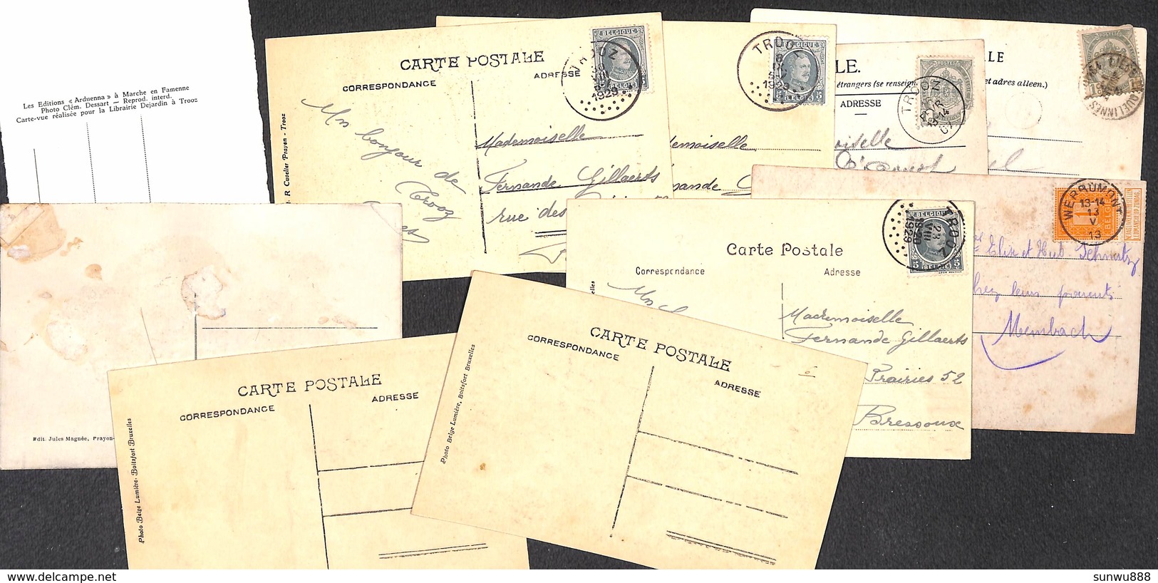 Trooz - Lot Sympa 10 Cartes (Château, Lumière, Jules Magnée, Arduenna, Cuvelier, Van Den Heuvel) - Trooz