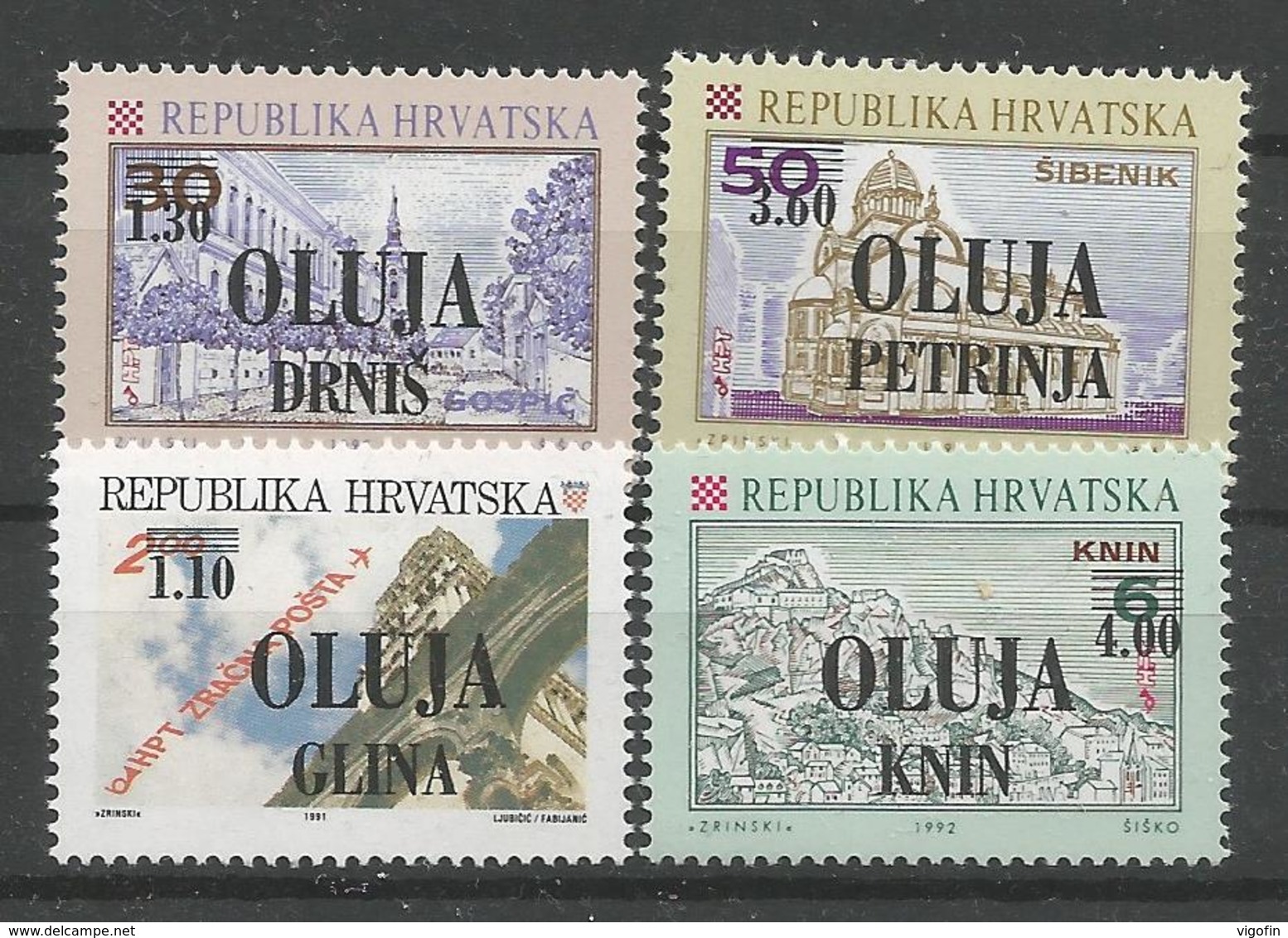 HR 1995 OVERPRINT "OLUJA" PRIVAT POLITICAL EMISSION, MNH - Croatia