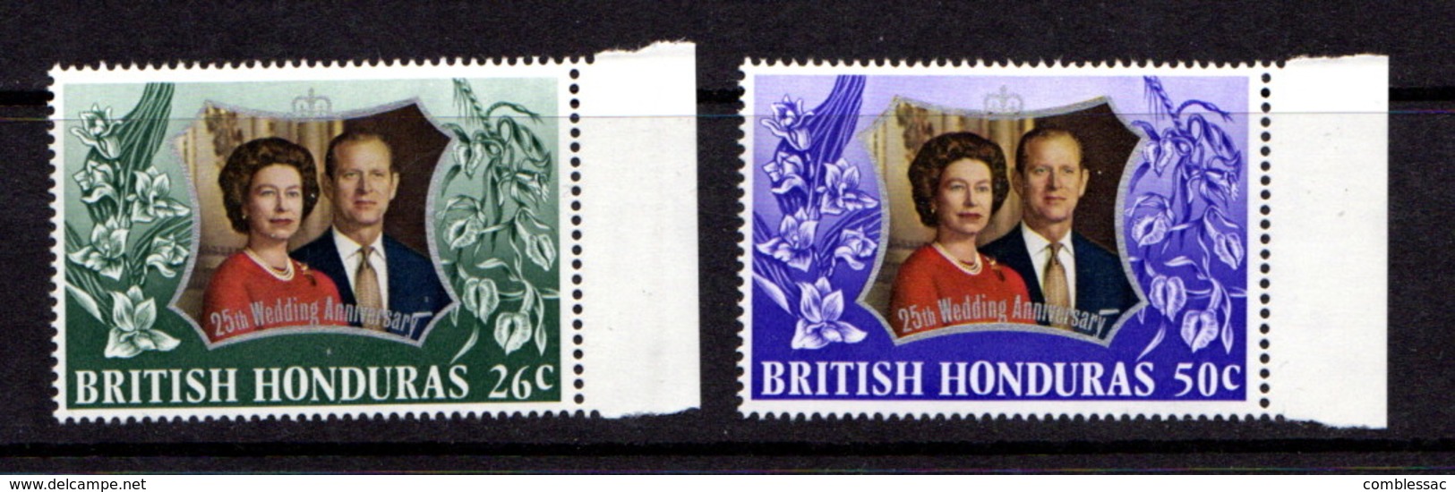 BRITISH  HONDURAS    1972    Royal  Silver  Wedding    Set  Of  2    MNH - British Honduras (...-1970)