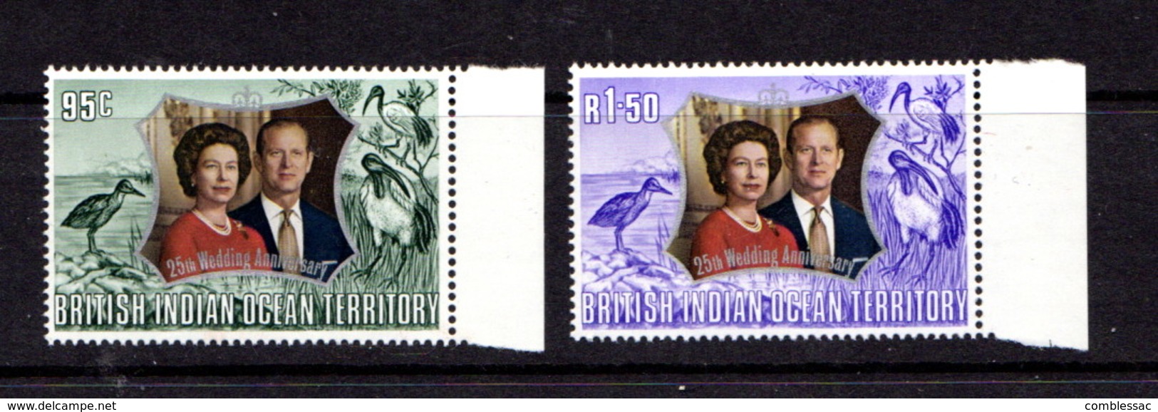 BRITISH  INDIAN  OCEAN  TERRITORY     1972    Royal  Silver  Wedding    Set  Of  2    MNH - British Indian Ocean Territory (BIOT)