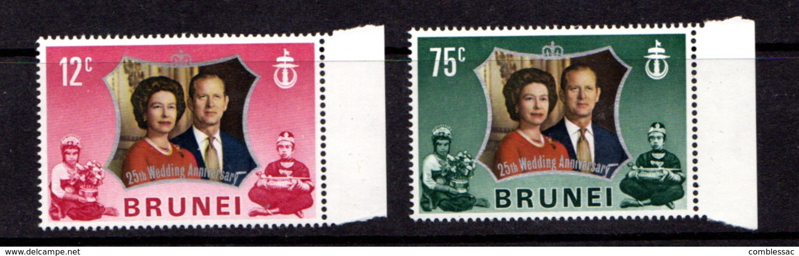 BRUNEI     1972    Royal  Silver  Wedding    Set  Of  2    MNH - Brunei (...-1984)