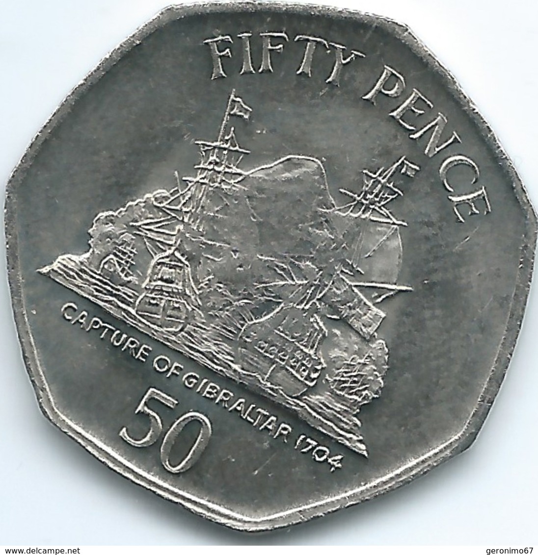 Gibraltar - Elizabeth II - 50 Pence - 2007 - Capture - KM1089 - Gibraltar