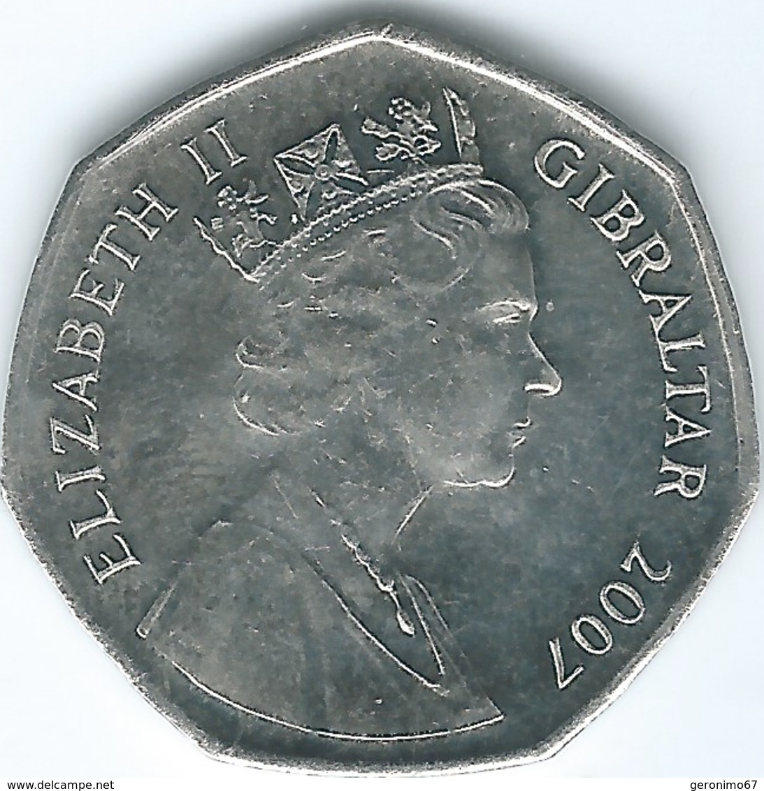 Gibraltar - Elizabeth II - 50 Pence - 2007 - Capture - KM1089 - Gibraltar