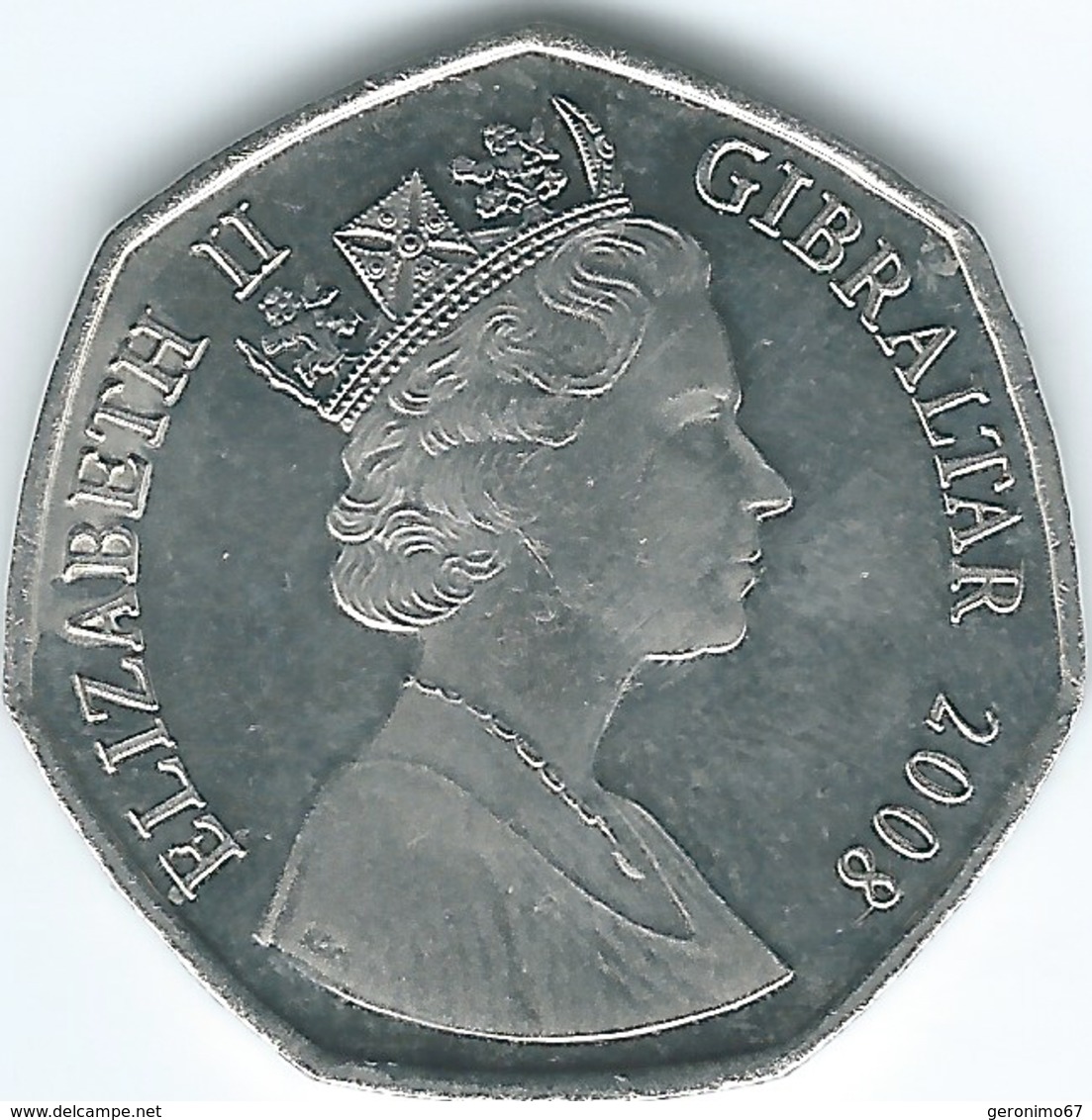 Gibraltar - Elizabeth II - 50 Pence - 2008 - Our Lady Of Europe - KM1090 - Gibraltar