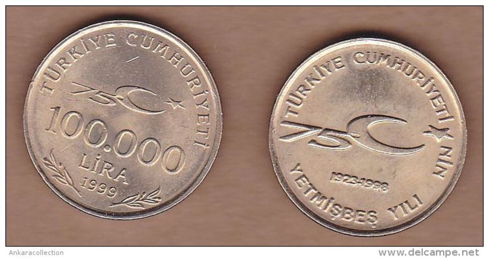 AC - TURKEY 100 000 LIRA 1999 75th YEAR OF TURKISH REPUBLIC UNCIRCULATED - Turkije