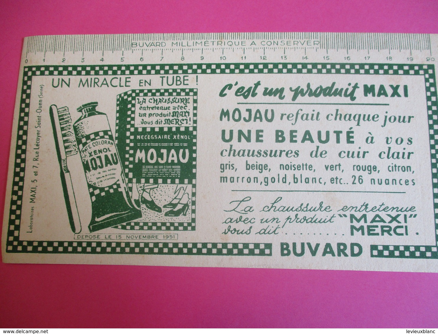 Buvard/miracle En Tube/MOJAU/C'est Un Produit MAXI/Mojau Refait  Chaque Jour ../SAINT-OUEN// Vers 1940-1960    BUV327 - Produits Ménagers