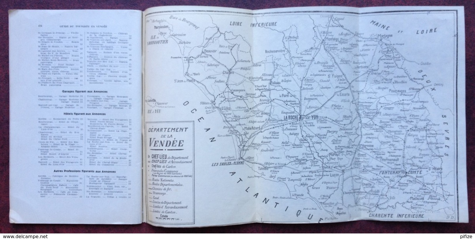 Guide Du Tourisme En Vendée 1930 . Carte Des Terrains à Vendre Au Parc De La Grière-La Tranche . - Tourism